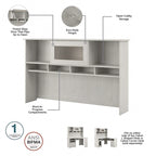 60W L-Desk with Hutch, Cabinet and Bookcase