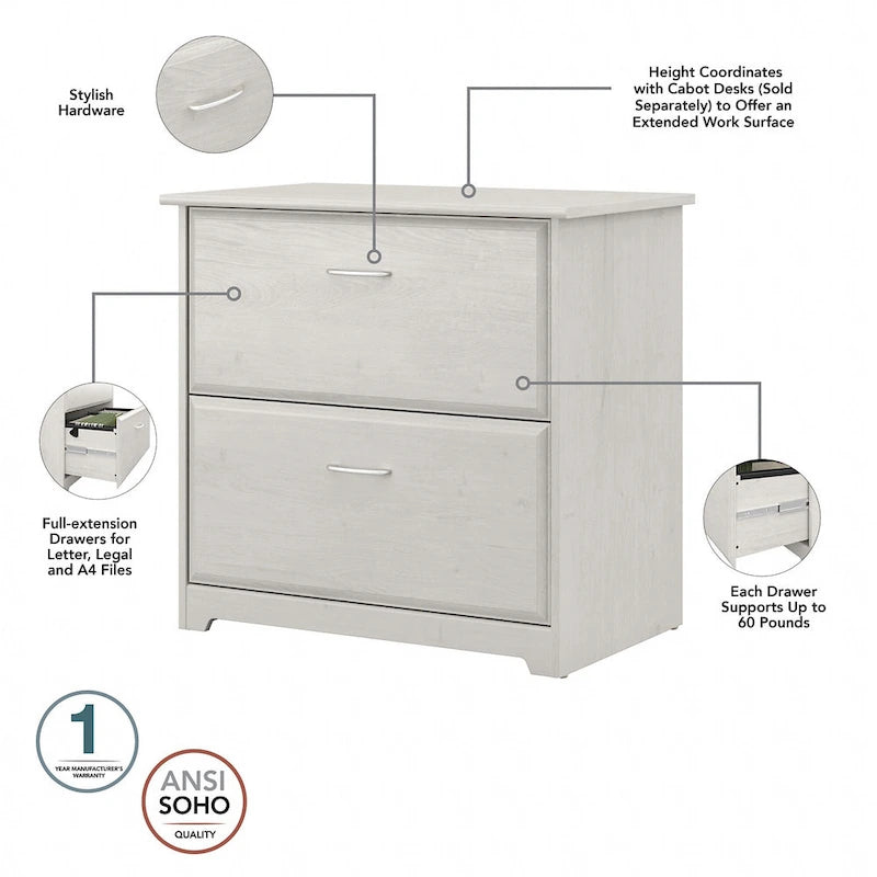 60W L-Desk with Hutch, Cabinet and Bookcase