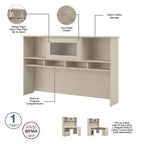 60W L-Desk with Hutch, Cabinet and Bookcase