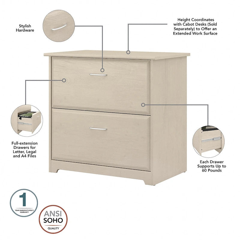 60W L-Desk with Hutch, Cabinet and Bookcase