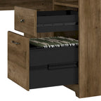 60W L-Desk with Hutch, Cabinet and Bookcase