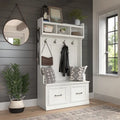 40W Hall Tree and Shoe Storage Bench with Doors