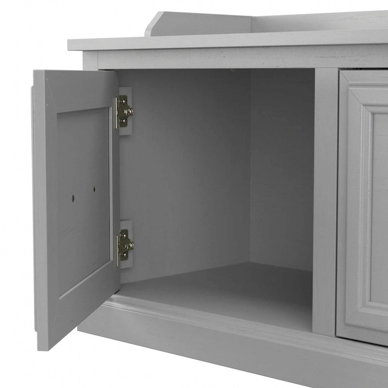 40W Hall Tree and Shoe Storage Bench with Doors