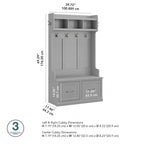 40W Hall Tree and Shoe Storage Bench with Doors
