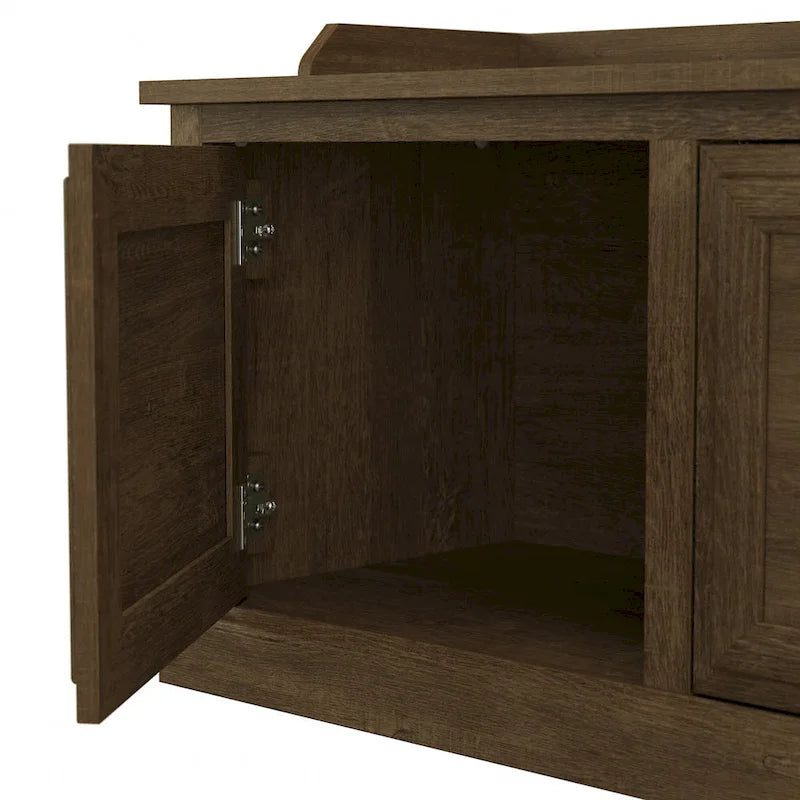 40W Hall Tree and Shoe Storage Bench with Doors