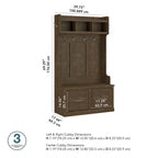 40W Hall Tree and Shoe Storage Bench with Doors