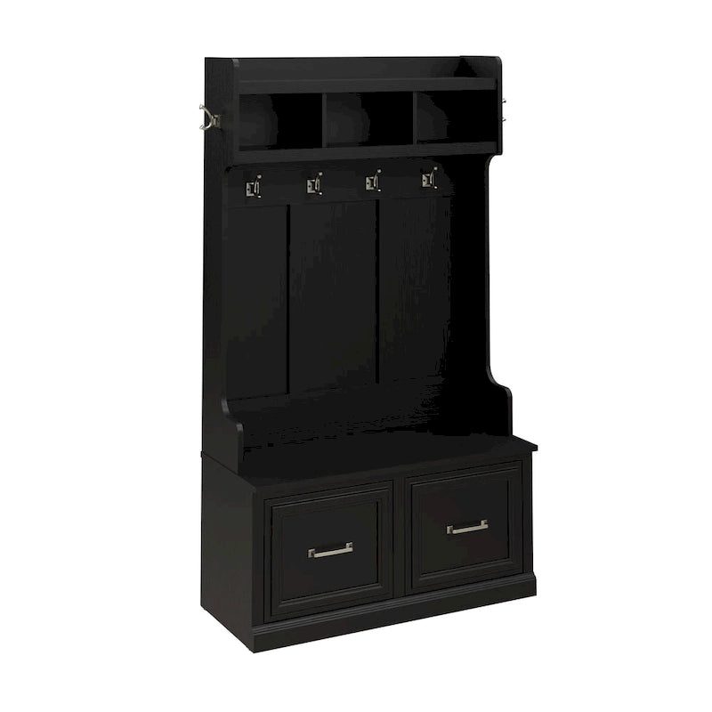 40W Hall Tree and Shoe Storage Bench with Doors