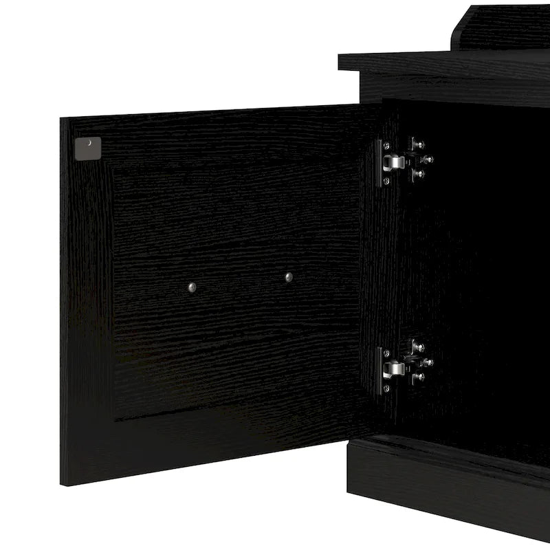 40W Hall Tree and Shoe Storage Bench with Doors