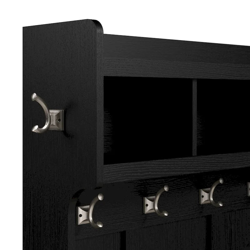 40W Hall Tree and Shoe Storage Bench with Doors