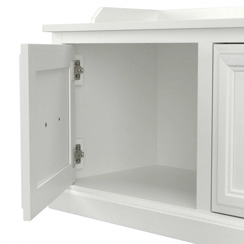 40W Hall Tree and Shoe Storage Bench with Doors
