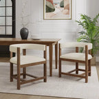 Elegant Barrel-Back Dining Armchair Set of 2
