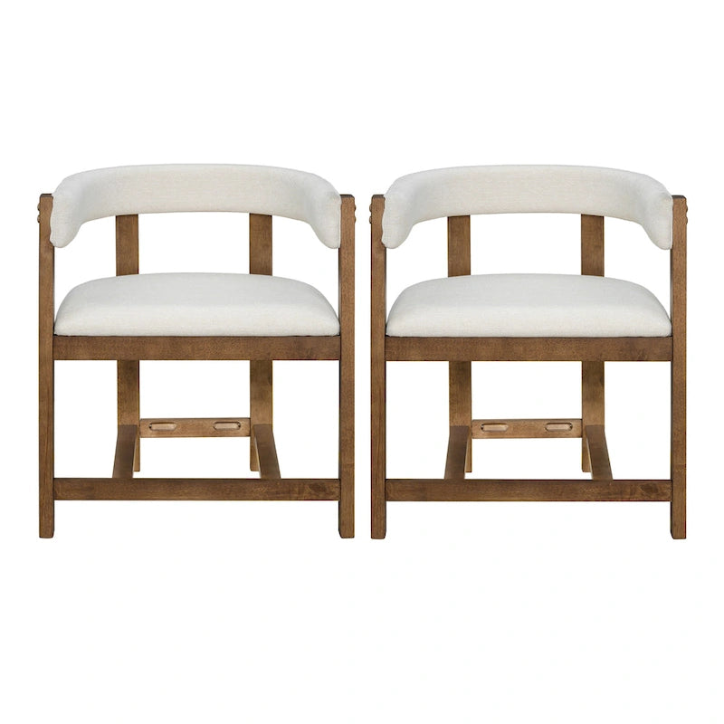 Elegant Barrel-Back Dining Armchair Set of 2