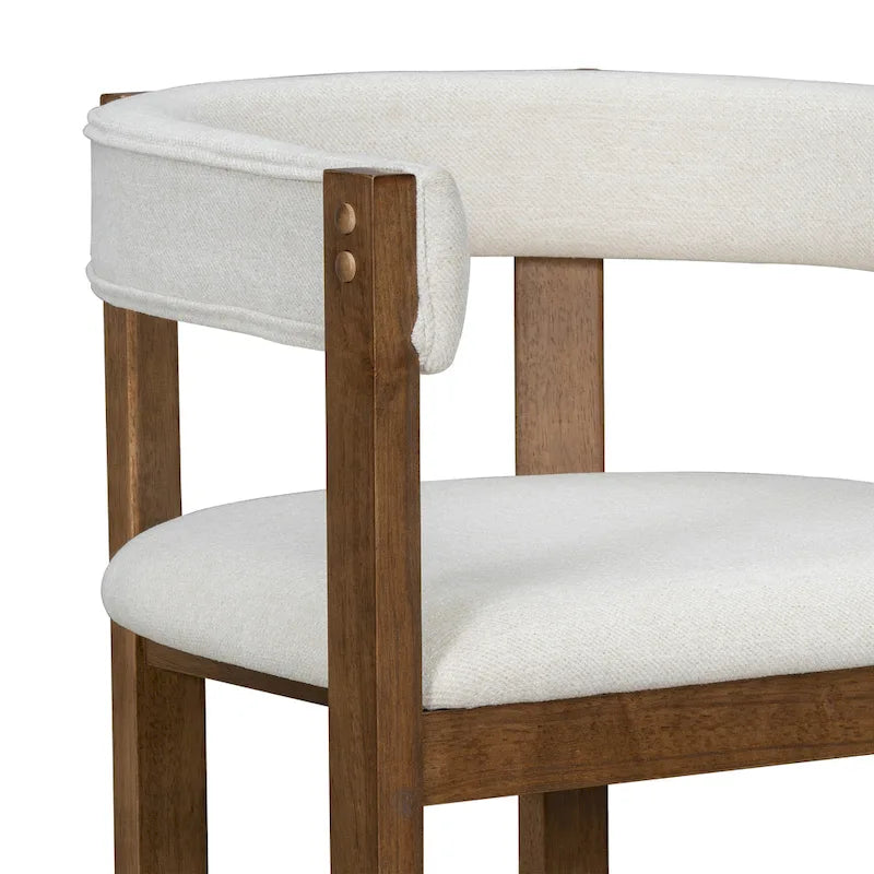 Elegant Barrel-Back Dining Armchair Set of 2