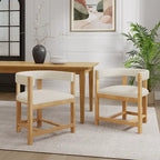 Elegant Barrel-Back Dining Armchair Set of 2