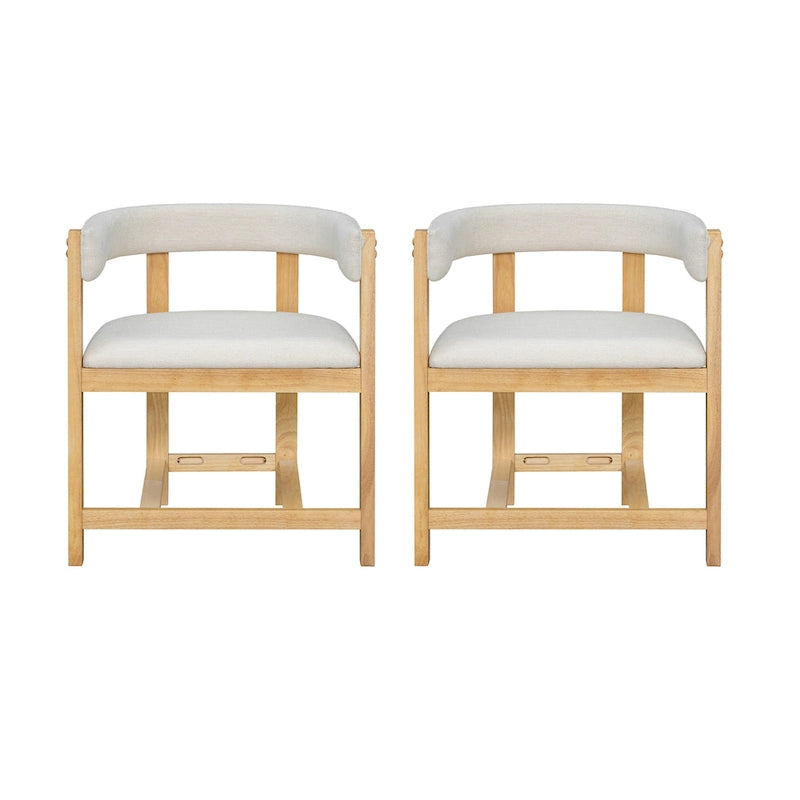 Elegant Barrel-Back Dining Armchair Set of 2