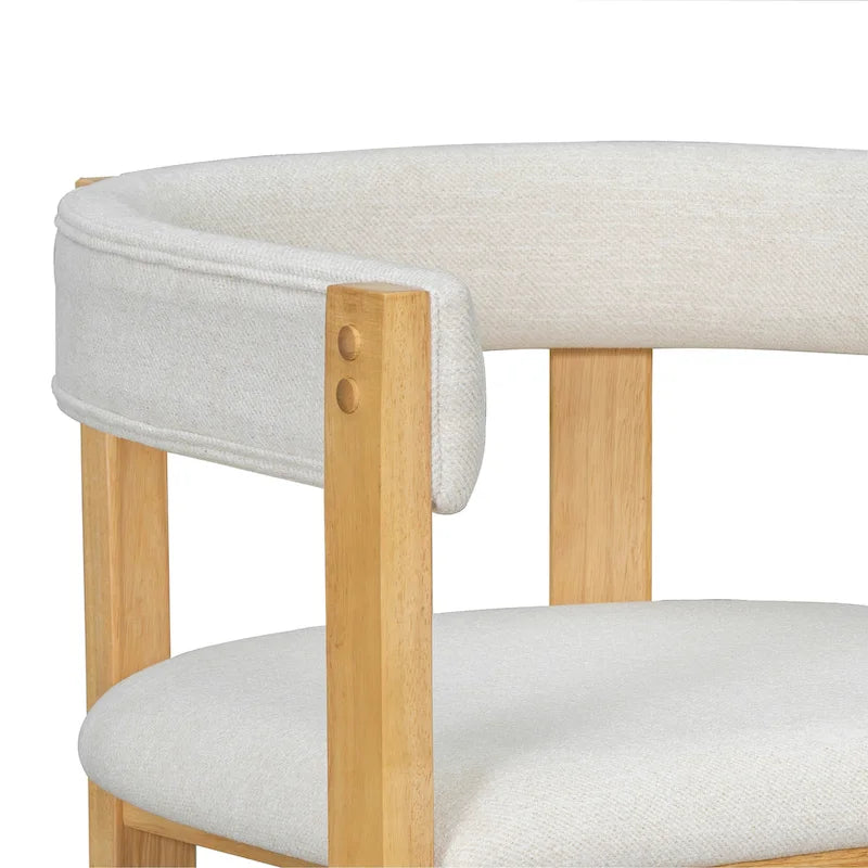 Elegant Barrel-Back Dining Armchair Set of 2