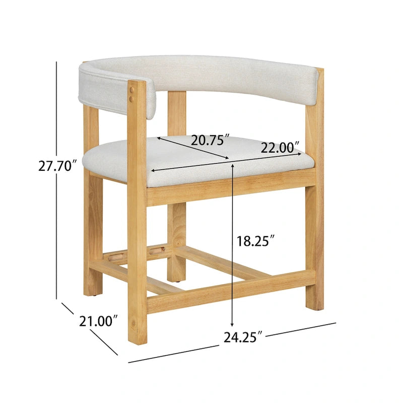 Elegant Barrel-Back Dining Armchair Set of 2
