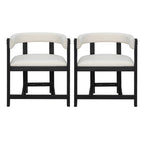 Elegant Barrel-Back Dining Armchair Set of 2
