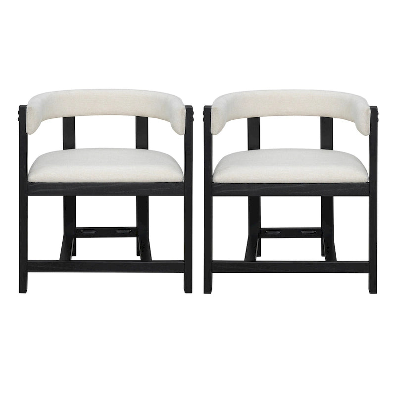 Elegant Barrel-Back Dining Armchair Set of 2
