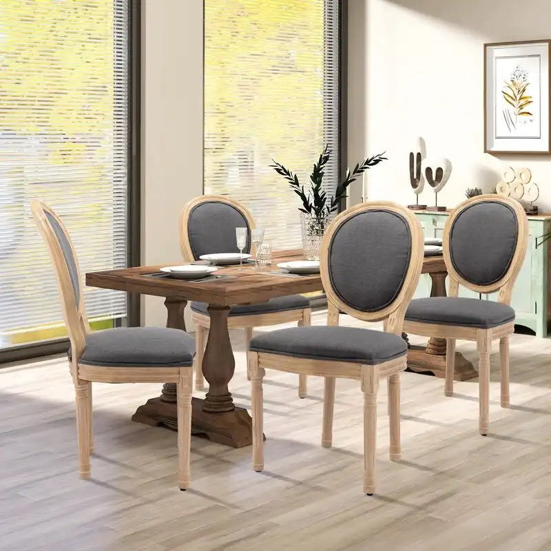 French Dining Chair with Nailhead Trim Set of 6