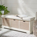 3-Drawer with Cushion Storage Bench - 47.3 W x 15 L x 19 H - 47Wx15Dx19H