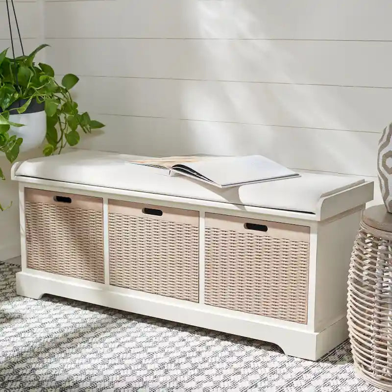  Fiorello 3-Drawer with Cushion Storage Bench - 47.3 W x 15 L x 19 H - 47Wx15Dx19H
