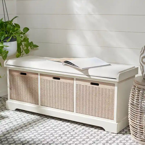  Fiorello 3-Drawer with Cushion Storage Bench - 47.3 W x 15 L x 19 H - 47Wx15Dx19H