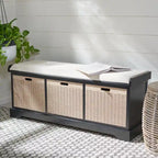 3-Drawer with Cushion Storage Bench - 47.3 W x 15 L x 19 H - 47Wx15Dx19H