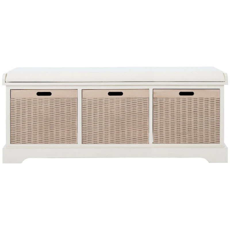 3-Drawer with Cushion Storage Bench - 47.3 W x 15 L x 19 H - 47Wx15Dx19H