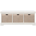 3-Drawer with Cushion Storage Bench - 47.3 W x 15 L x 19 H - 47Wx15Dx19H