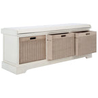 3-Drawer with Cushion Storage Bench - 47.3 W x 15 L x 19 H - 47Wx15Dx19H