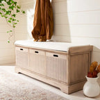 3-Drawer with Cushion Storage Bench - 47.3 W x 15 L x 19 H - 47Wx15Dx19H