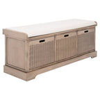 3-Drawer with Cushion Storage Bench - 47.3 W x 15 L x 19 H - 47Wx15Dx19H