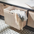 3-Drawer with Cushion Storage Bench - 47.3 W x 15 L x 19 H - 47Wx15Dx19H