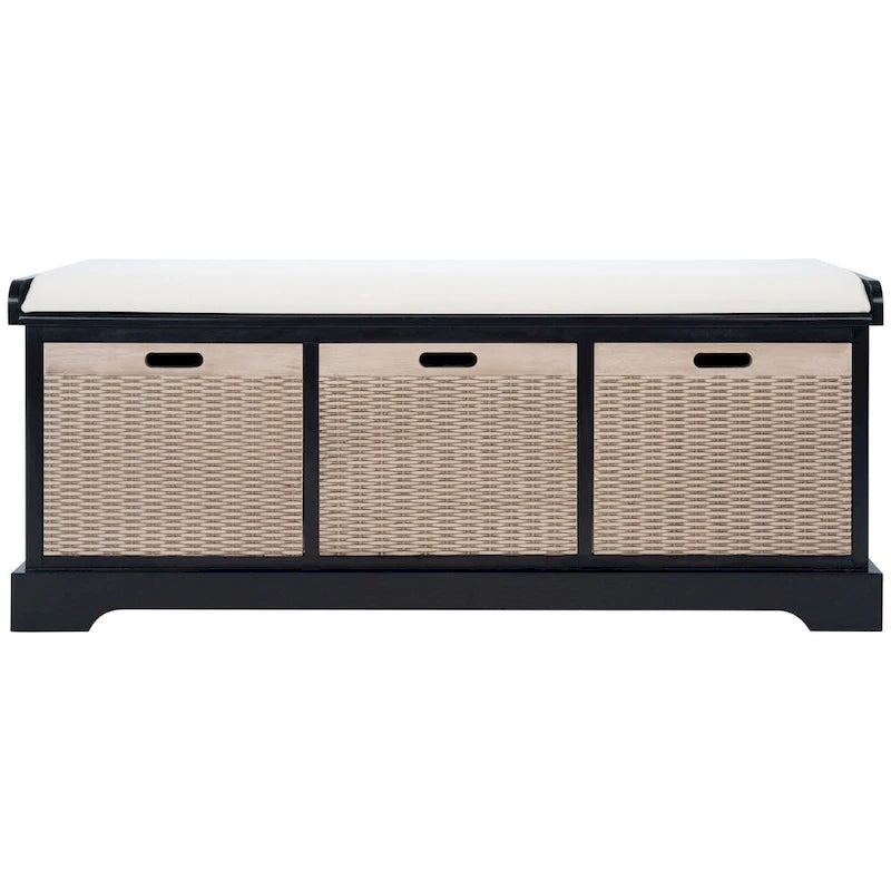 3-Drawer with Cushion Storage Bench - 47.3 W x 15 L x 19 H - 47Wx15Dx19H