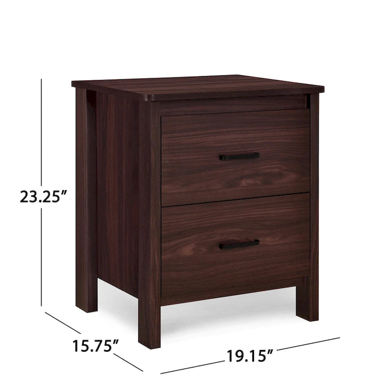 Faux Wood 2 Drawer Nightstands (Set of 2)