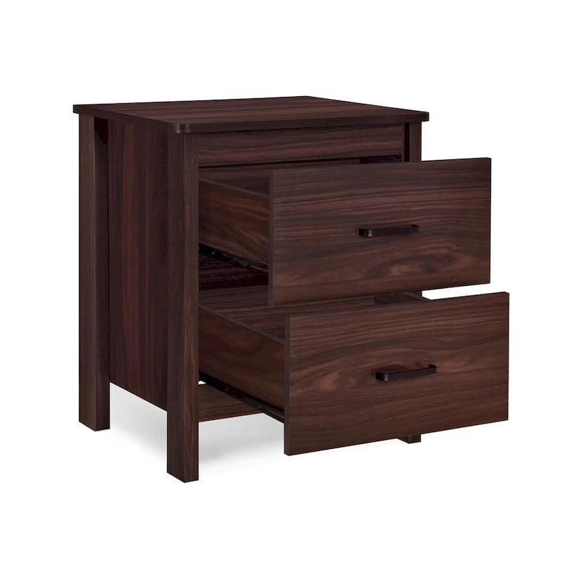 Faux Wood 2 Drawer Nightstands (Set of 2)