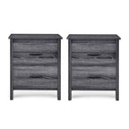 Faux Wood 2 Drawer Nightstands (Set of 2)