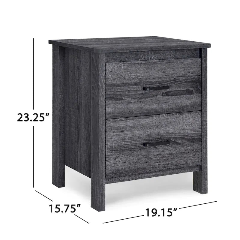 Faux Wood 2 Drawer Nightstands (Set of 2)