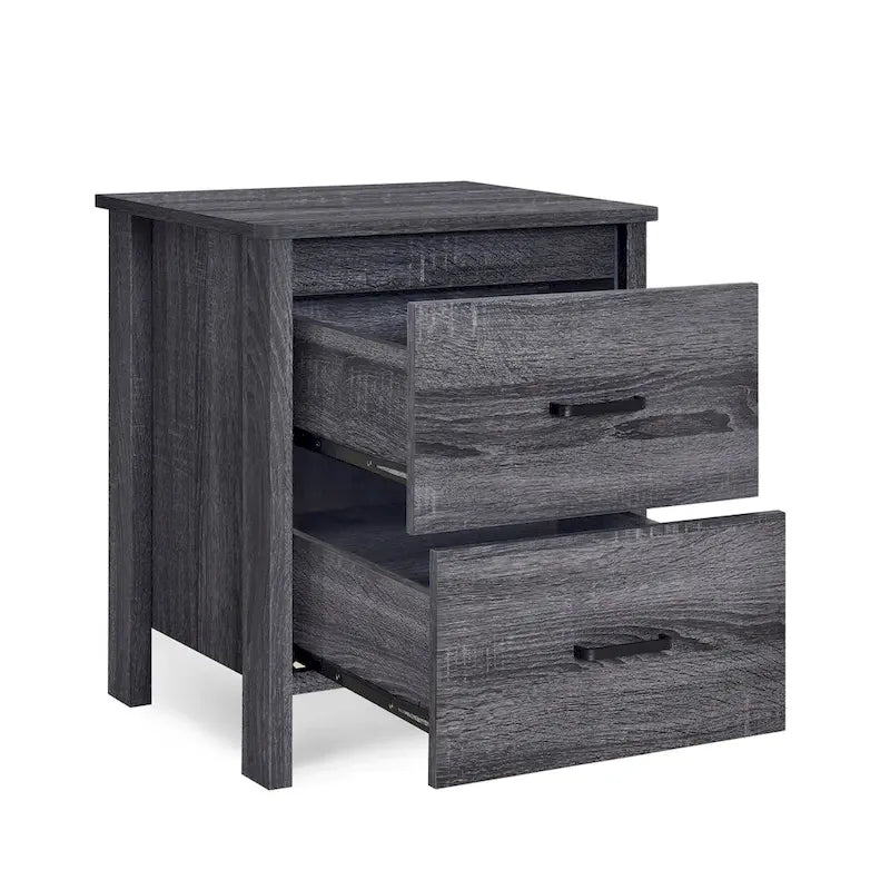 Faux Wood 2 Drawer Nightstands (Set of 2)