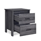 Faux Wood 2 Drawer Nightstands (Set of 2)