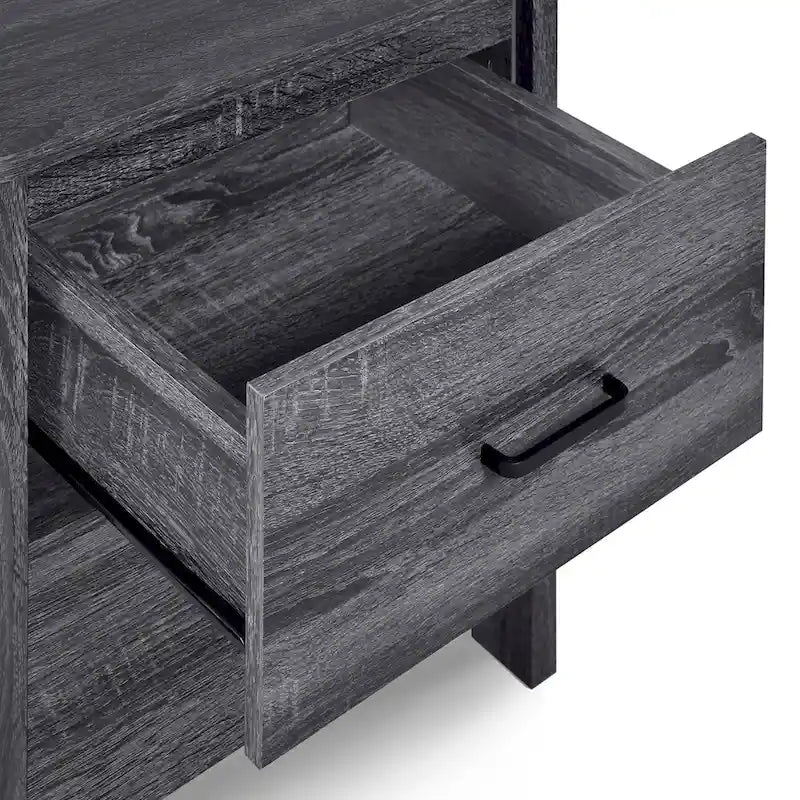 Faux Wood 2 Drawer Nightstands (Set of 2)