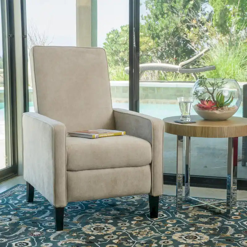 Fabric Pushback Recliner Club Armchair