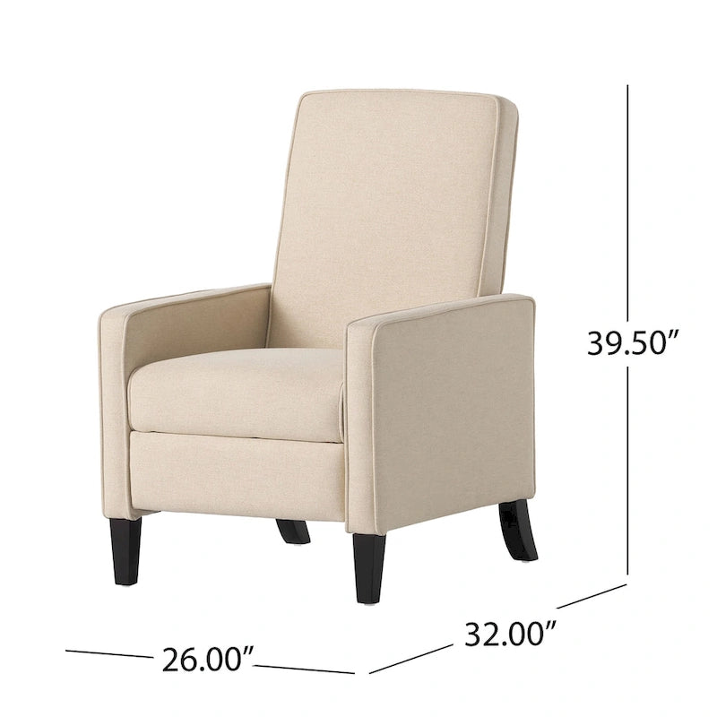 Fabric Pushback Recliner Club Armchair