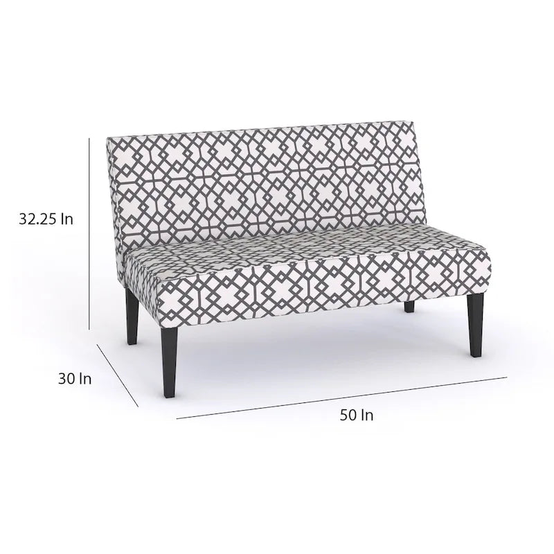 Geometric Pattern Fabric Loveseat