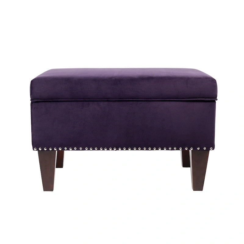 Upholstered Storage Bench with Hinged Lid - 30L x 22W x 20H in, 30 lbs