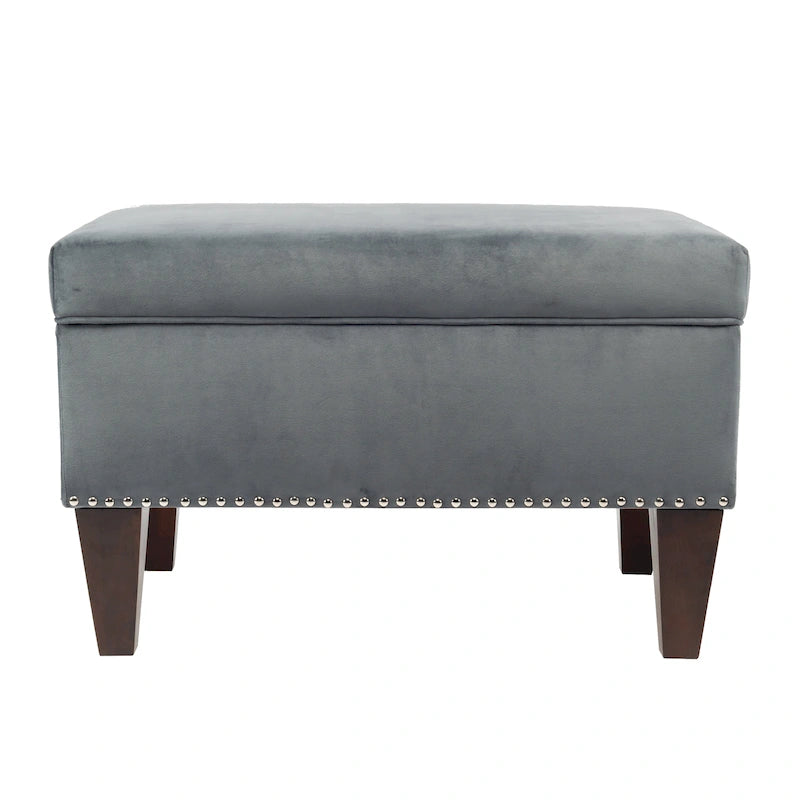 Upholstered Storage Bench with Hinged Lid - 30L x 22W x 20H in, 30 lbs
