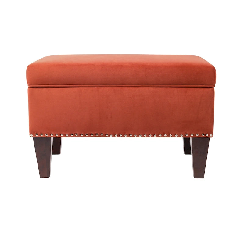 Upholstered Storage Bench with Hinged Lid - 30L x 22W x 20H in, 30 lbs