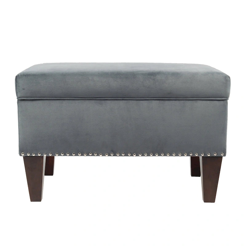 Upholstered Storage Bench with Hinged Lid - 30L x 22W x 20H in, 30 lbs