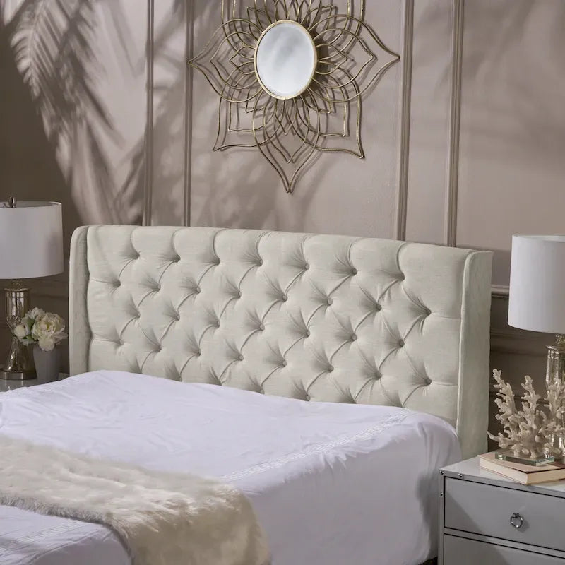  Perryman Queen Wingback Headboard  Luxurious Tufted Design